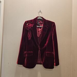 Anne Klein Women's Red Velvet Pants Suit Size 6P